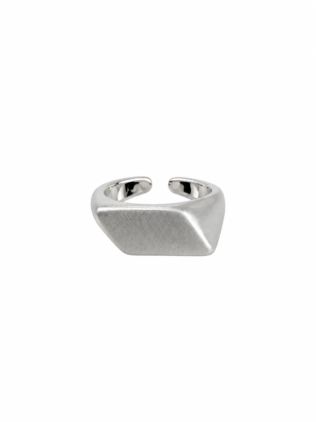 Geometrik Mat Silver Ayarlanabilir Yüzük