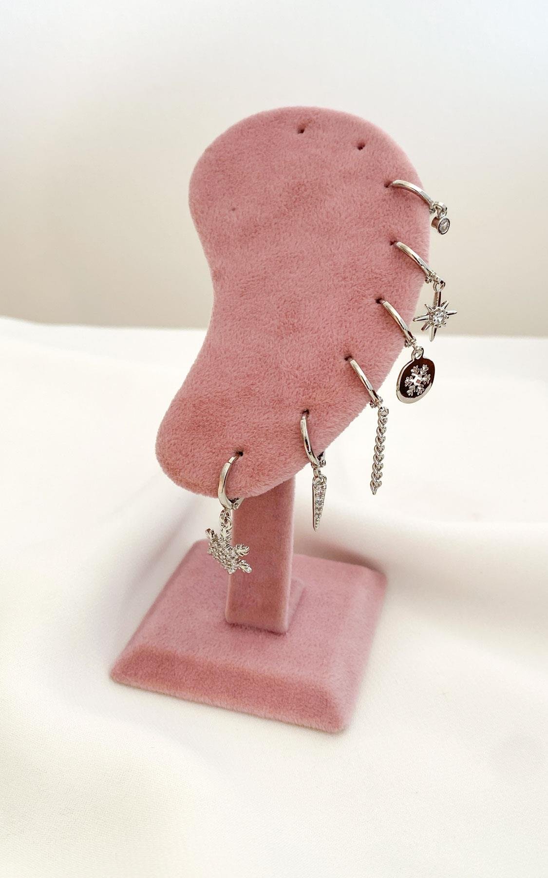 Kartanesi Figürlü Gümüş Halka Set Küpe