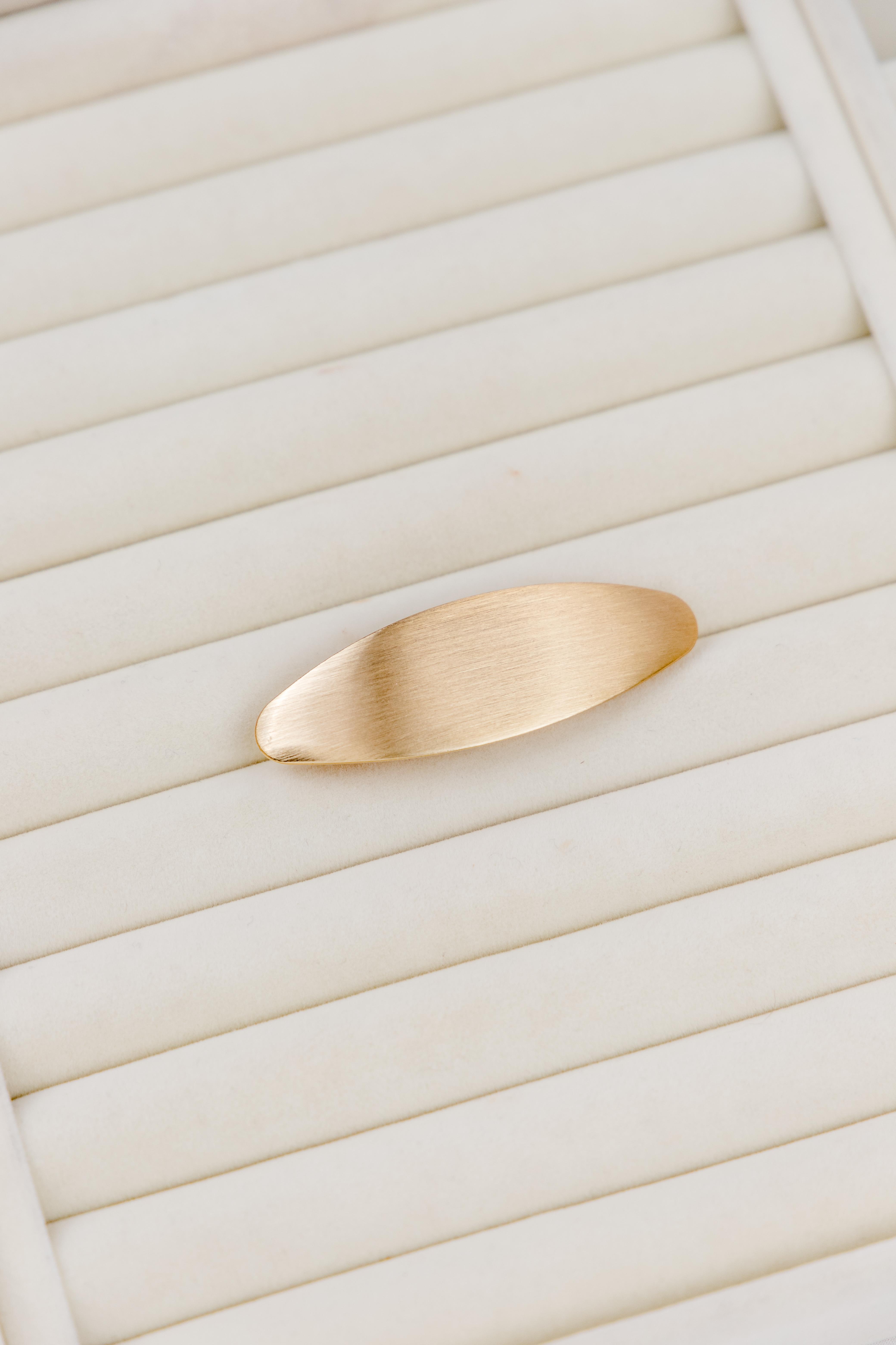Oval Mat Plaka Gold Klipsli Toka