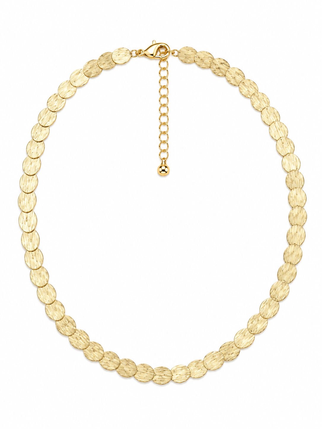 Oval Pul Sıralı Gold Kolye