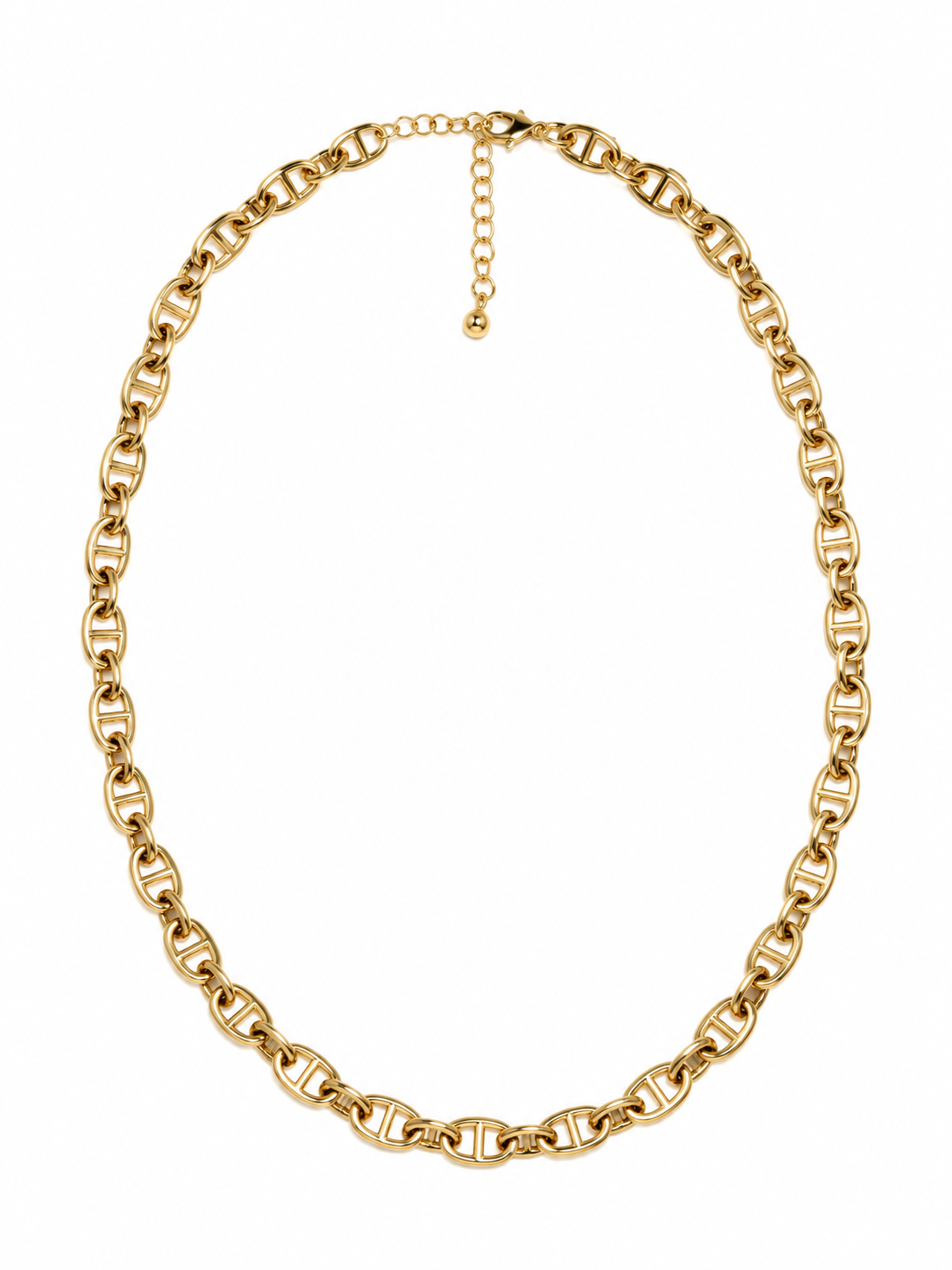 Oval Sıralı Gold  Kolye