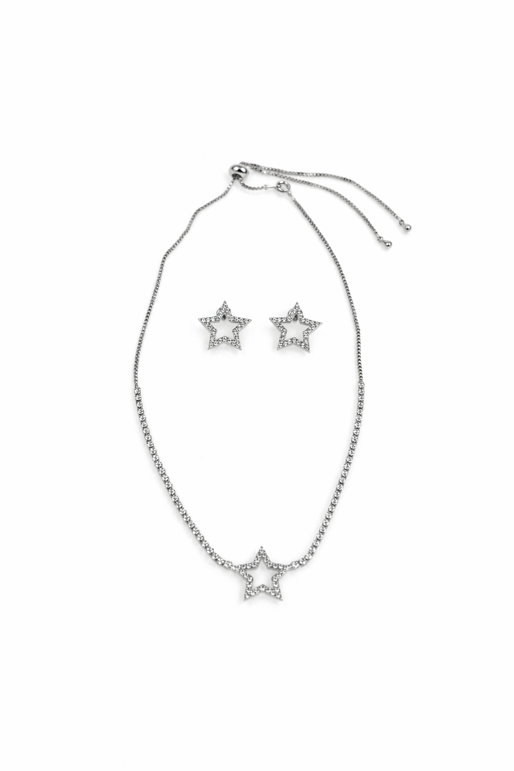 Yıldız Figürlü Su Yolu Asansörlü Kolye Küpe Seti