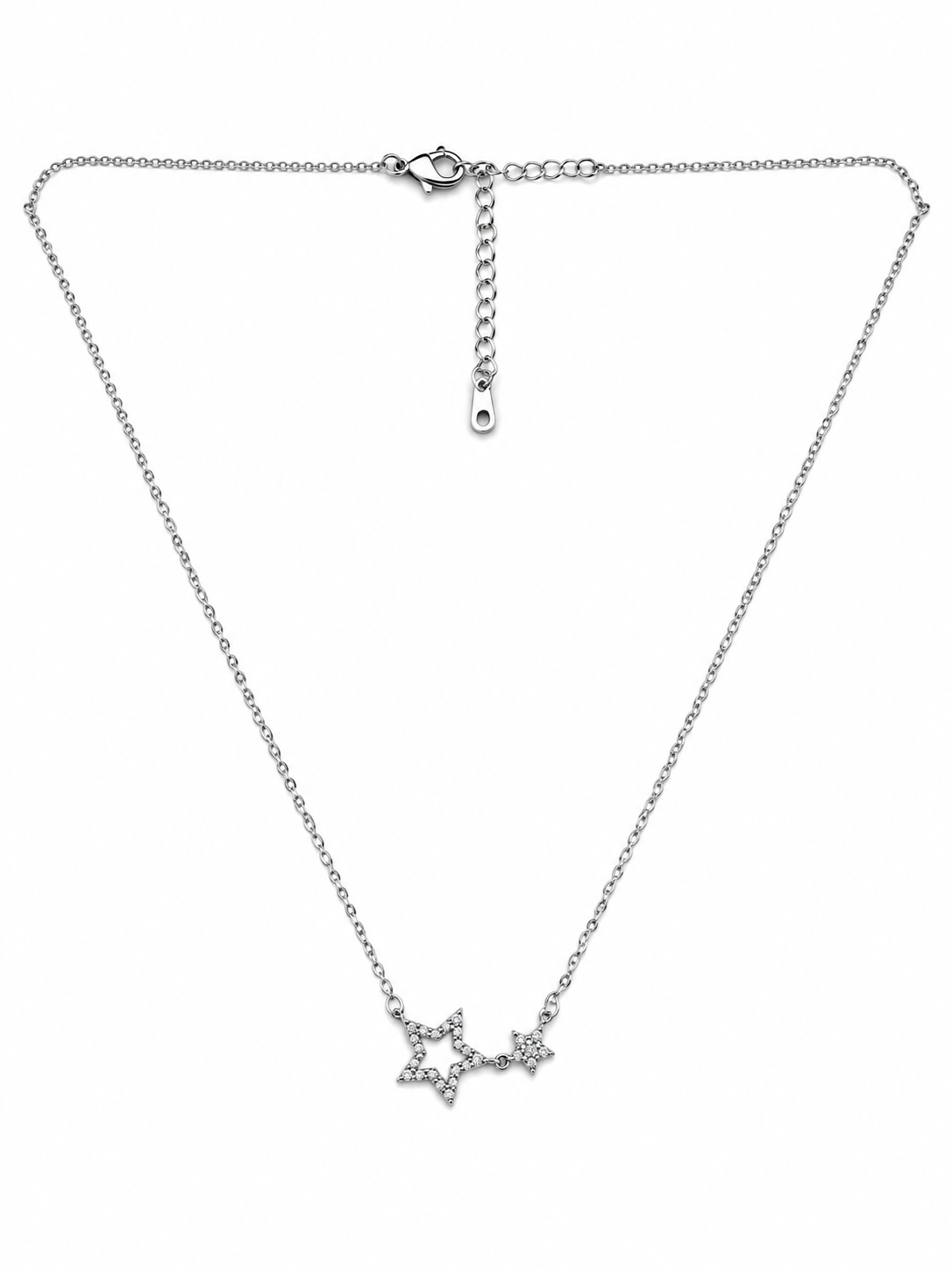 Yıldız Figürlü Zirkon Taşlı Silver Kolye