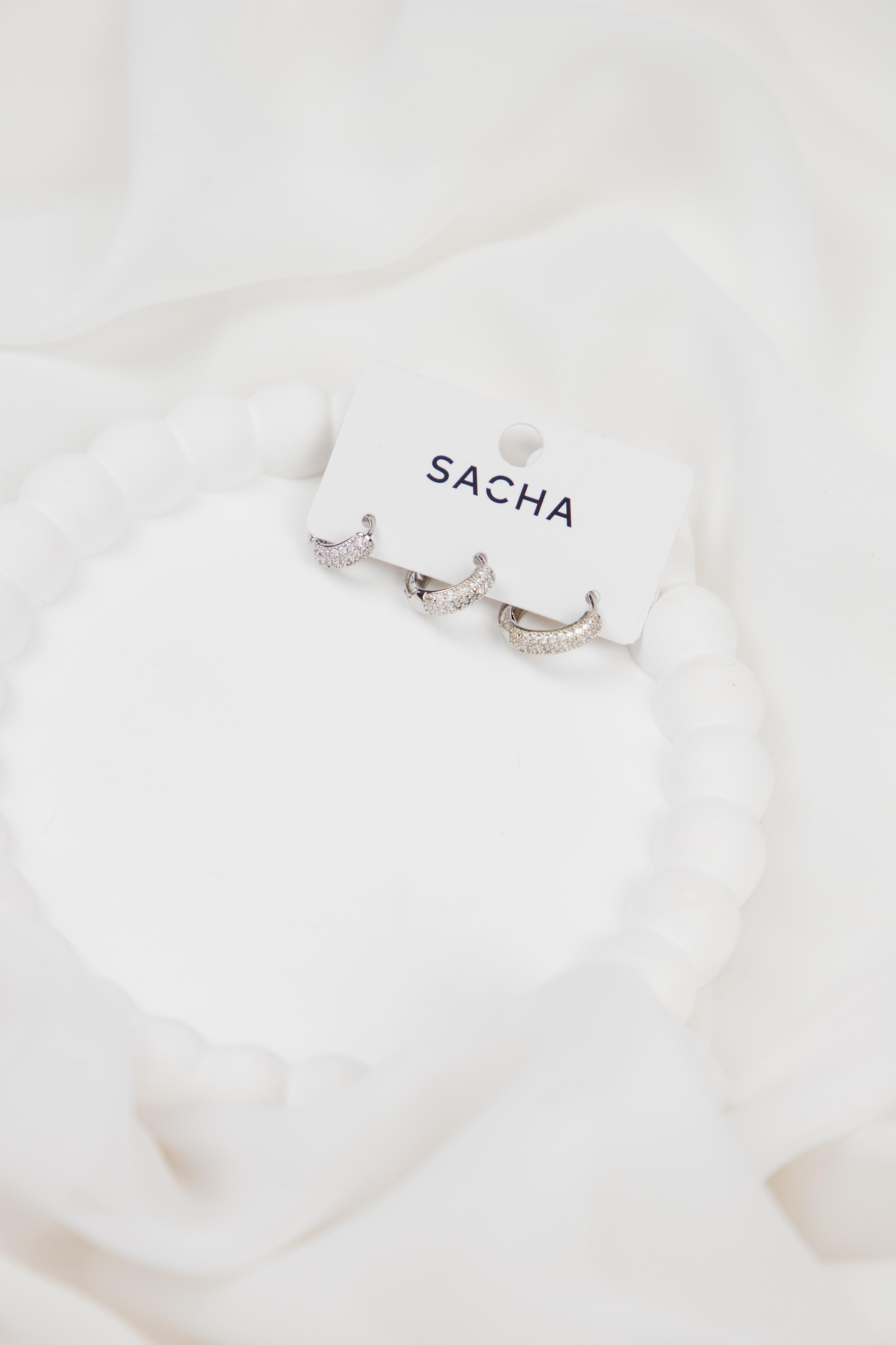 Zirkon Taşlı Gümüş Set Halka Küpe