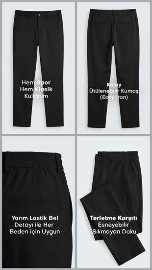 Beyaz Oversize Tişört & Siyah Pantolon 2li Kombin
