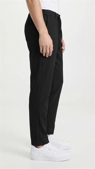 Siyah ipli Kolay Ütülenebilir Easy Iron Jogger Erkek Pantolon