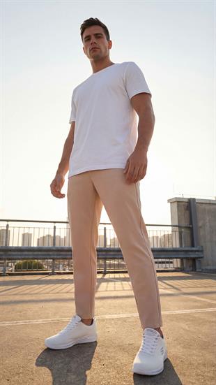 Spor Klasik Bej Kolay Ütülenebilir Easy Iron Erkek Pantolon