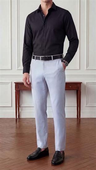 Spor Klasik Gri Kolay Ütülenebilir Easy Iron Erkek Pantolon