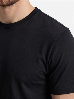 Premium %100 Likralı Organik Pamuk Basic Slimfit SiyahErkek Tişört