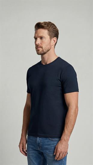 Premium  %100 Organik Pamuk Basic Slimfit Lacivert Erkek Tişört