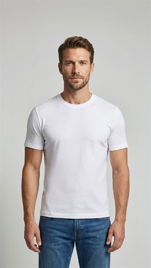 Premium %100 Organik Pamuk 3li Beyaz - Siyah - Lacivert Basic Slimfit Erkek Tişört