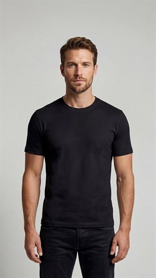 Premium %100 Organik Pamuk 2li Beyaz-Siyah Basic Slimfit Erkek Tişört