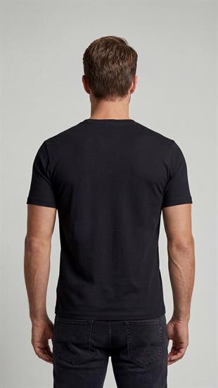 Premium  %100 Organik Pamuk Basic Slimfit Siyah Erkek Tişört