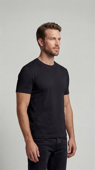 Premium  %100 Organik Pamuk Basic Slimfit Siyah Erkek Tişört