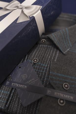 Açık Siyah Yeşil Çizgili Slimfit Oduncu Erkek Gömlek