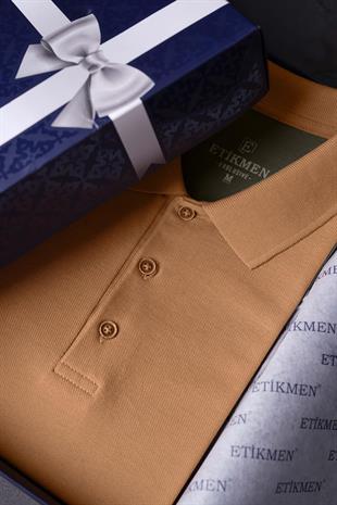 Haki Taba Çift Renkli Erkek Polo Yaka Tişört