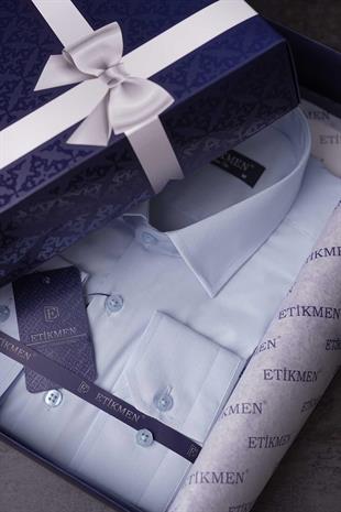 Kolay Ütülenebilir Mavi Dakron Erkek Gömlek