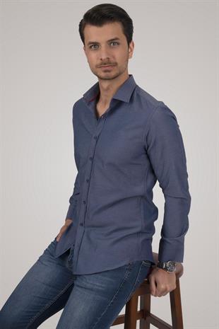 Kraliyet Mavisi Slimfit Erkek Gömlek