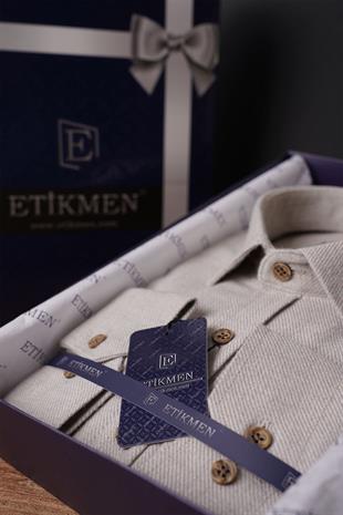 Sütlü Kahve Düz Slimfit Oduncu Erkek Gömlek