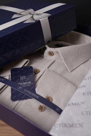 Sütlü Kahve Düz Slimfit Oduncu Erkek Gömlek