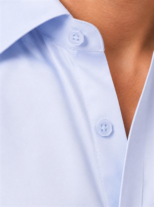 Açık Mavi Saten Slimfit Erkek Gömlek