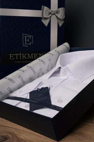Beyaz Sedef Düğmeli Slimfit Erkek Gömlek