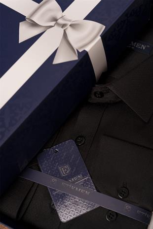 Siyah Slimfit Erkek Gömlek