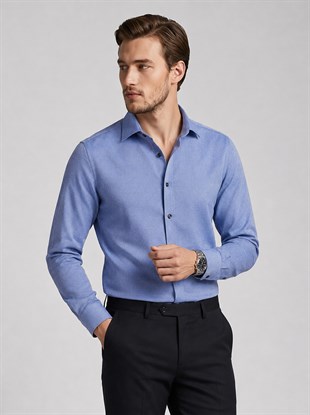 Taş Mavi Slimfit Erkek Gömlek