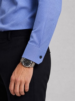 Taş Mavi Slimfit Erkek Gömlek