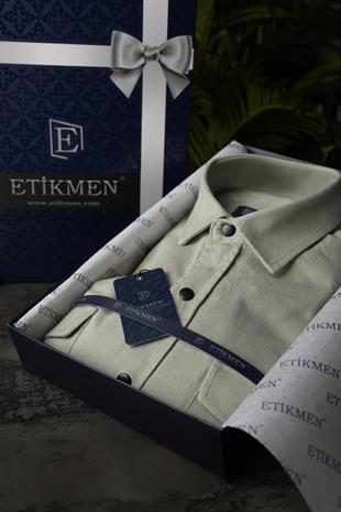 Açık Taş Rengi Slimfit Gerçek Kot Erkek Gömlek