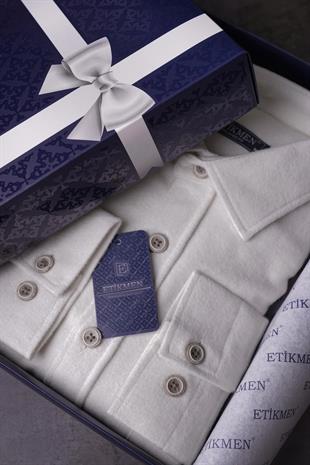 Beyaz Düz Oversize Oduncu Erkek Gömlek