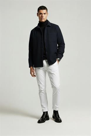 Lacivert Düz Oversize Oduncu Erkek Gömlek