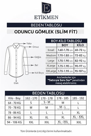 Mavi Turuncu Çizgili Slimfit Oduncu Erkek Gömlek