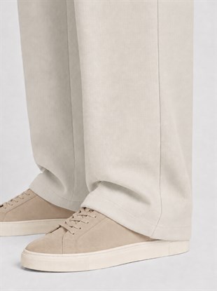  Ekru Relax Fit İpli Baggy Pantolon