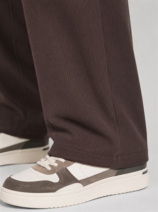  Acı  Kahverengi Relax Fit İpli Baggy Pantolon