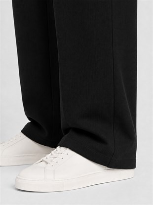  Siyah Relax Fit Bağcıklı Baggy Pantolon