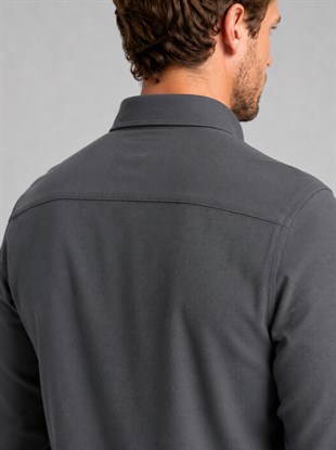 Füme Yaka Düğmeli Premium Şamre Slimfit Erkek Gömlek