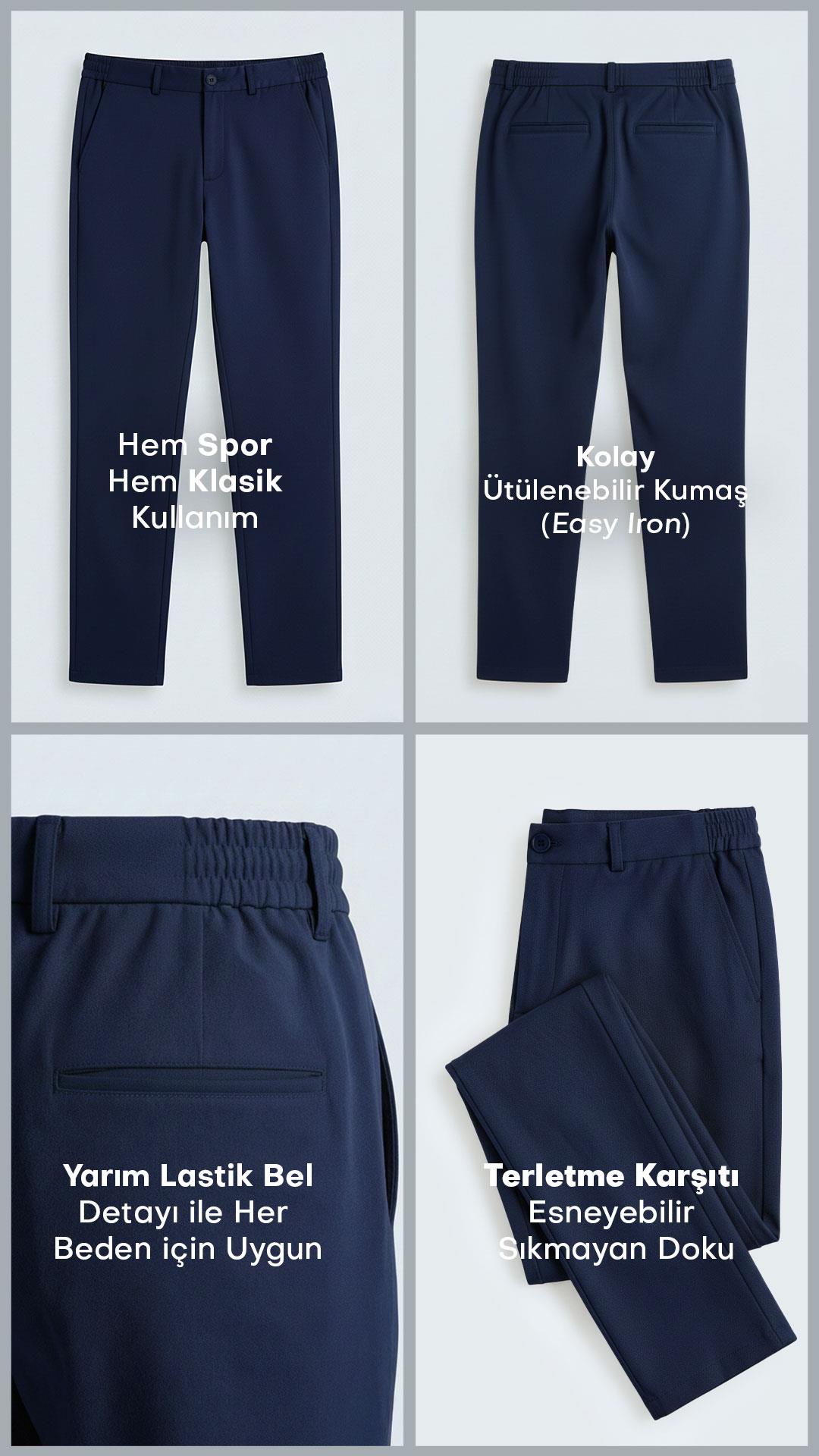 Siyah Slimfit Tişört & Lacivert Pantolon 2'li Kombin · 5