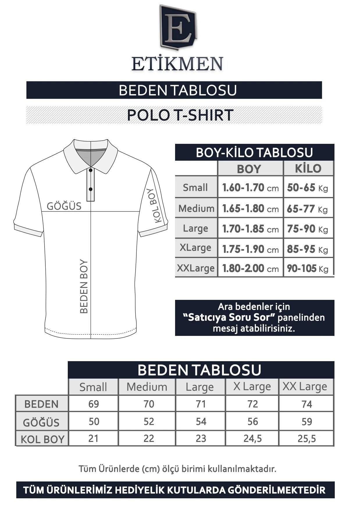 Beyaz Yaka Desenli Erkek Polo Yaka Tişört · 5