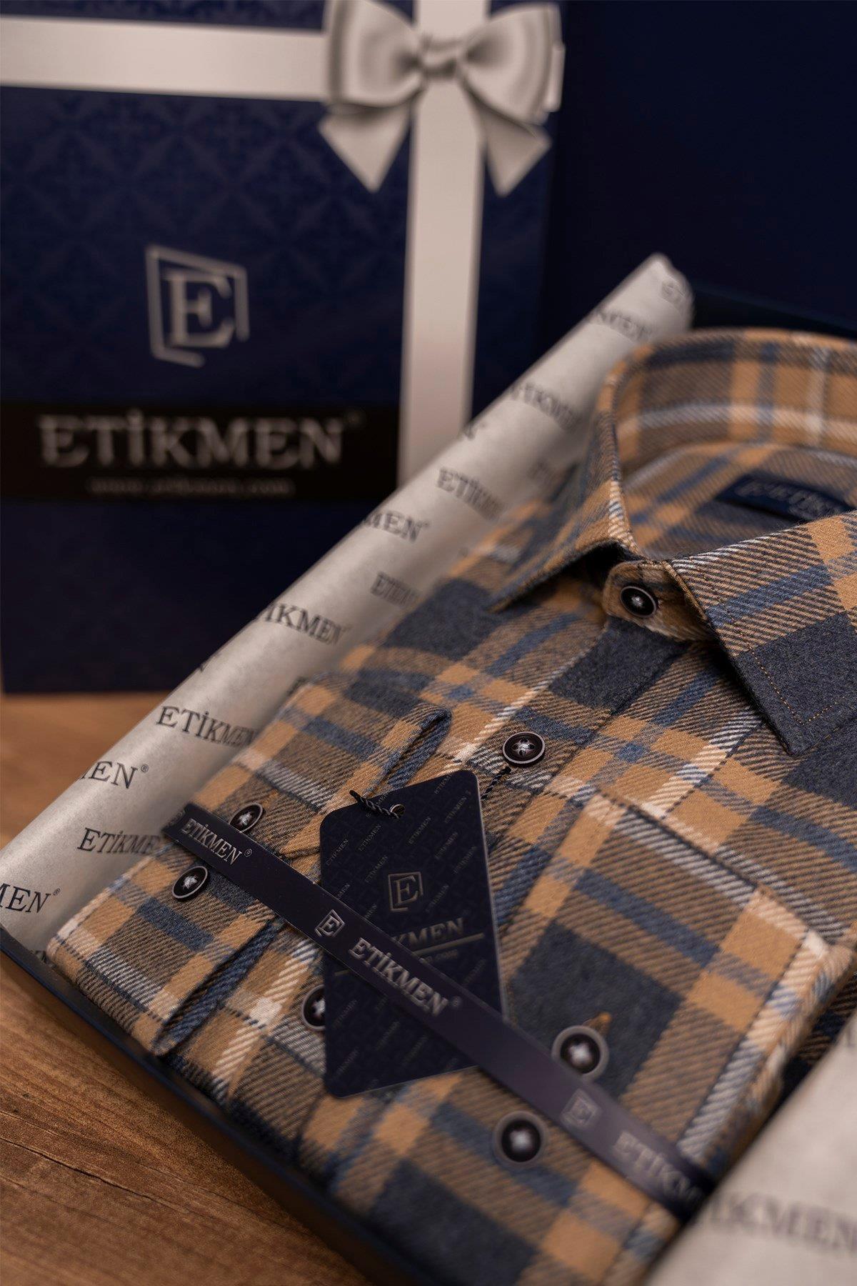 Hardal Lacivert Slimfit Oduncu Erkek Gömlek · 4