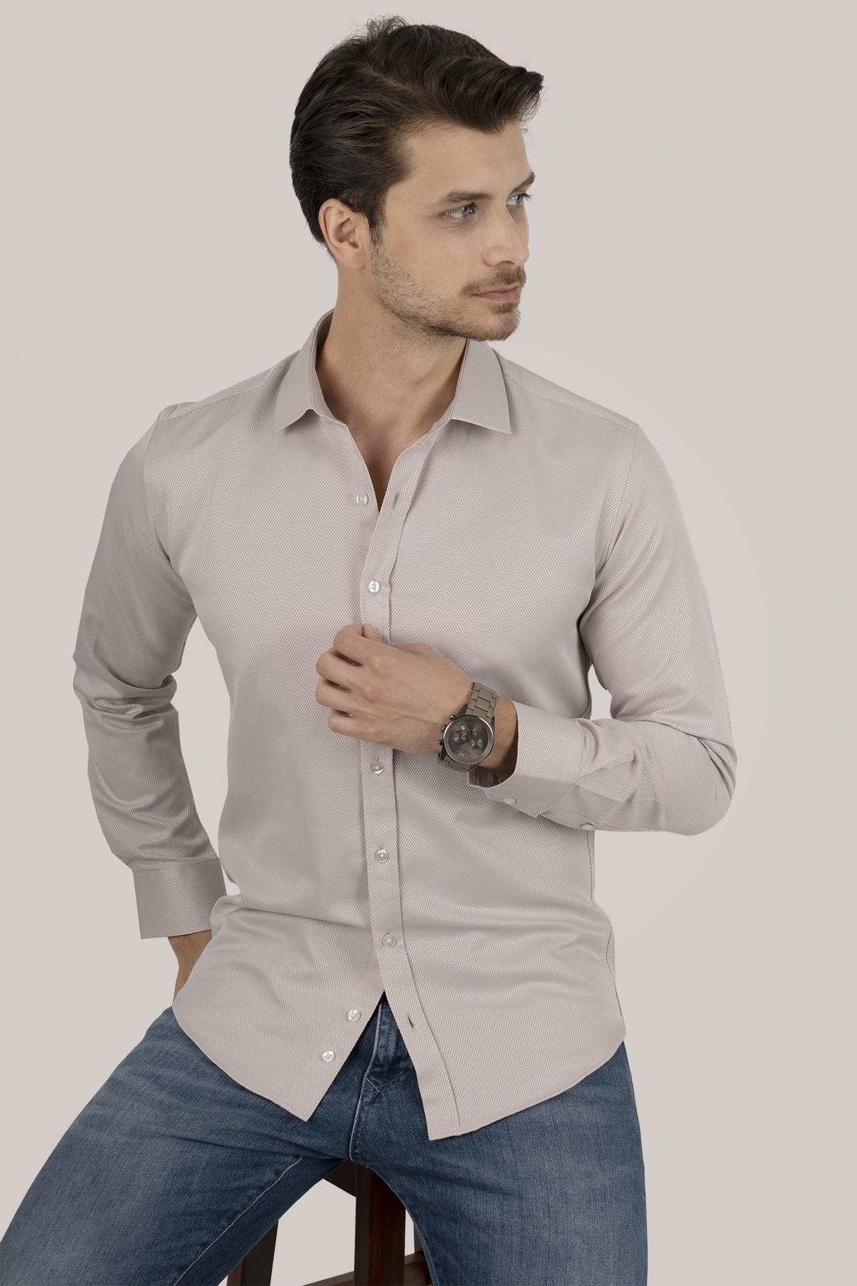 Sütlü Kahve Slimfit Erkek Gömlek · 3