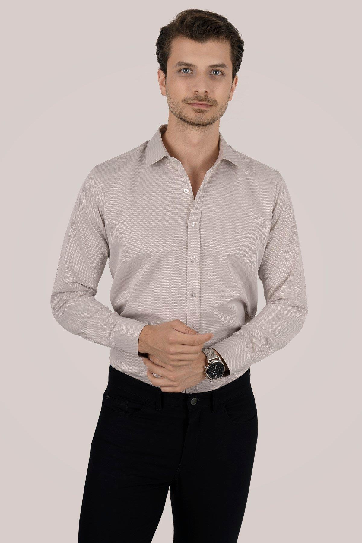 Sütlü Kahve Slimfit Erkek Gömlek · 6