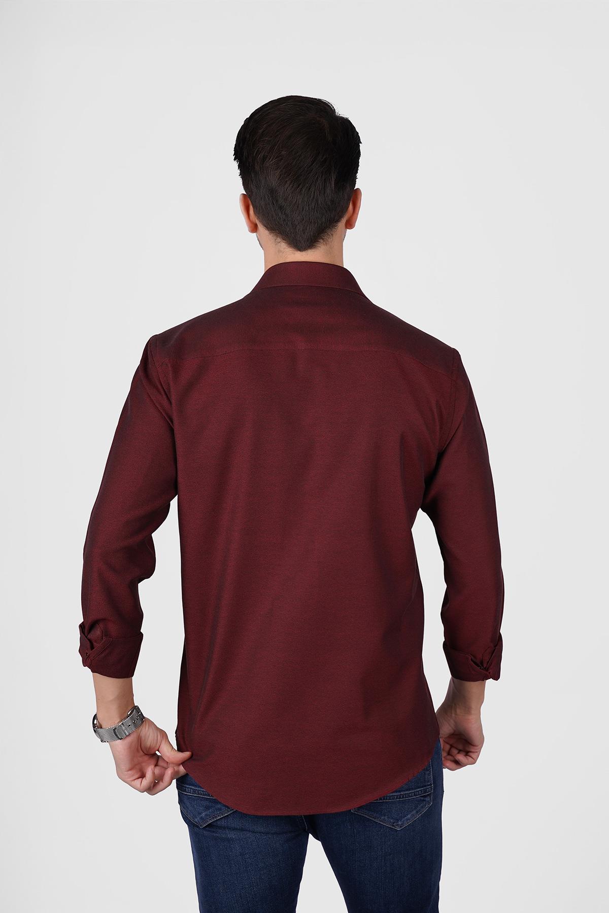 Kraliyet Bordo Slimfit Erkek Gömlek · 7