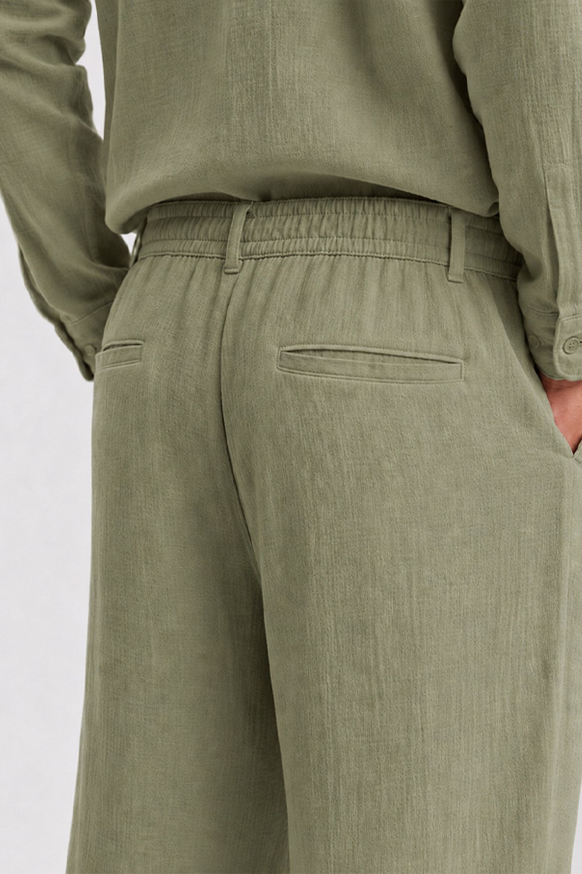 Haki Regular Fit Müslin Pantolon · 6