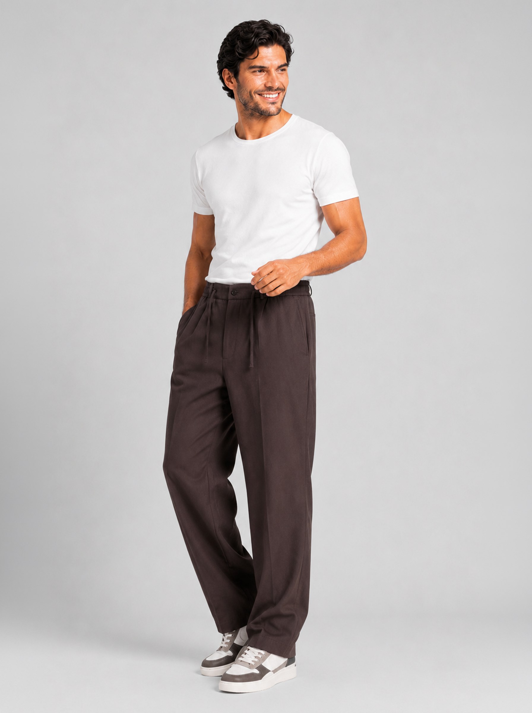 Acı  Kahverengi Relax Fit İpli Baggy Pantolon · 5