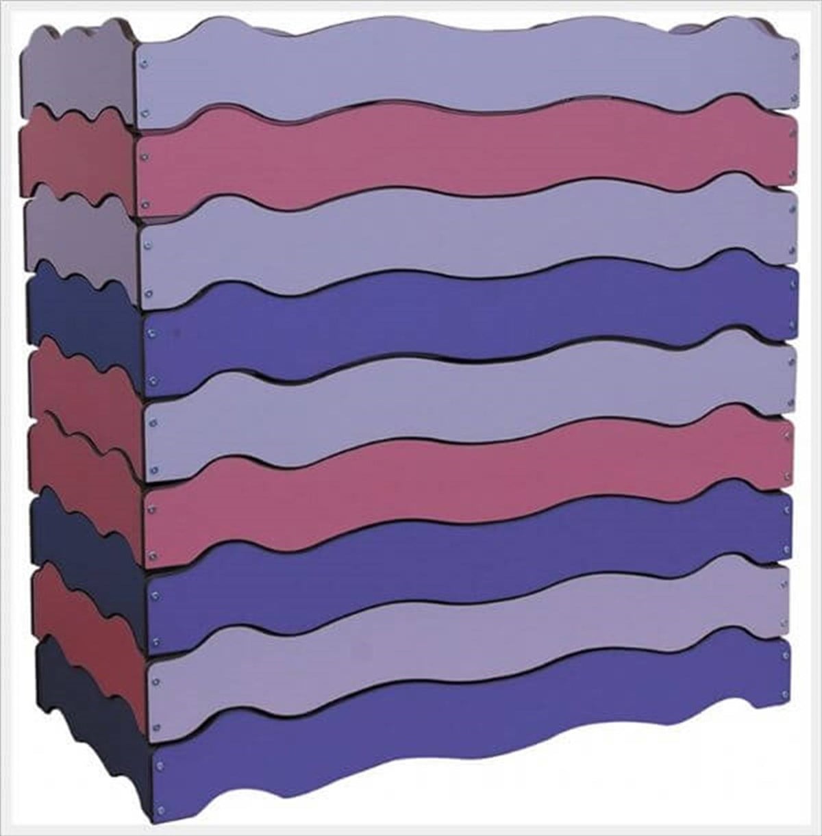 Anaokulu İstiflenebilir Dalgalı Ahşap Yatak