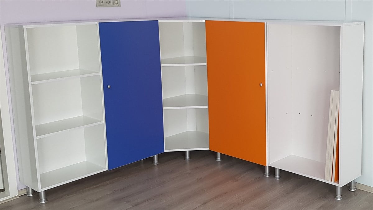Anaokulu Sınıf Köşe Dolap Seti