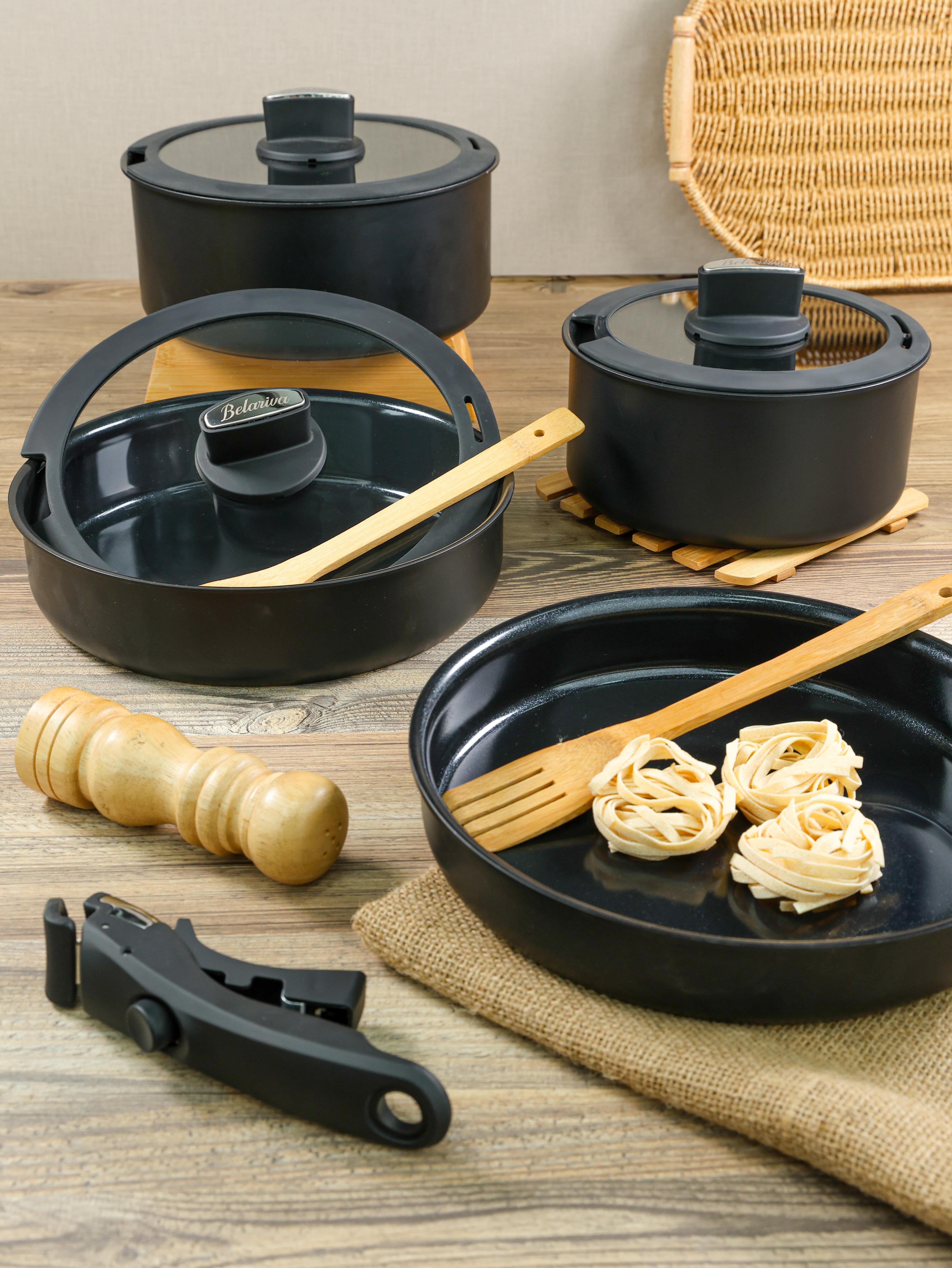 BELARİVA-EASY COOK SİYAH 8 PARÇA TENCERE SETİ