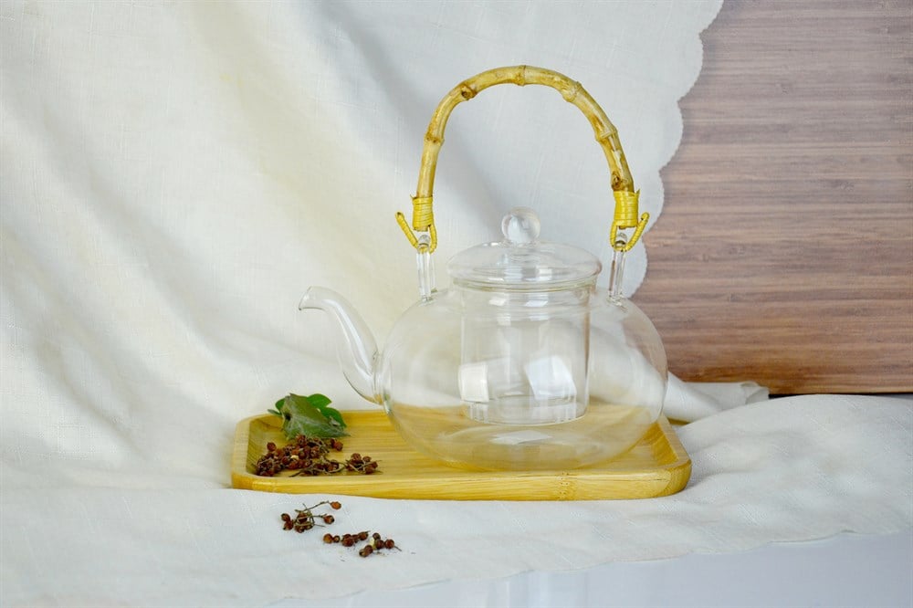 PAÇİ-1000ML BAMBU SAP.ISI.DAY.CAM DEMLİK