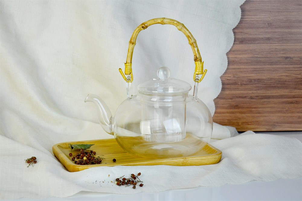 PAÇİ-1200ML BAMBU SAP.ISI.DAY.CAM DEMLİK